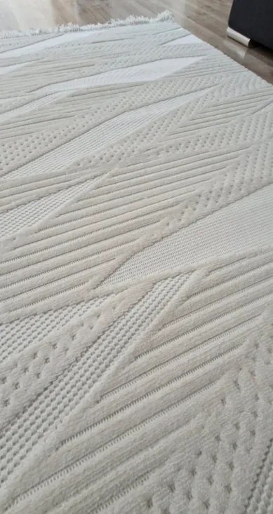 Moderný koberec v boho štýle TWIST CREAM 30629A – krémová a béž Rozmer: 60x100 cm