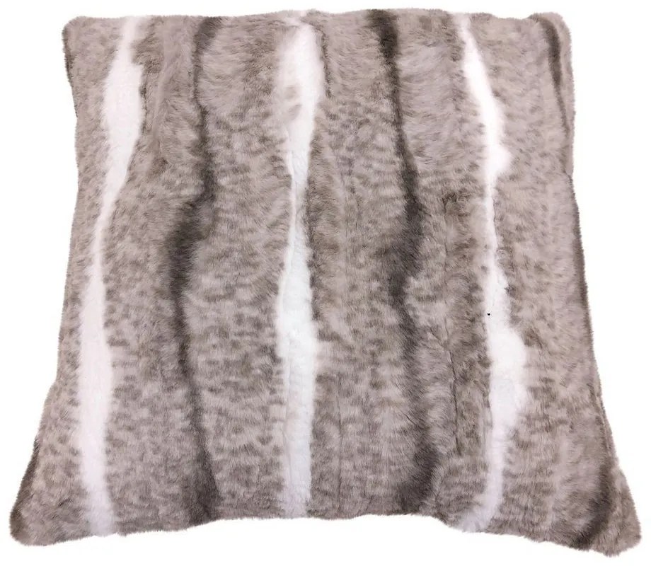 Vankúš v imitácii králičie kože Rabbi sivá - 45 * 45cm