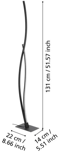 Eglo 901209 - LED Stojacia lampa GRISOLIA LED/20W/230V 4000K čierna