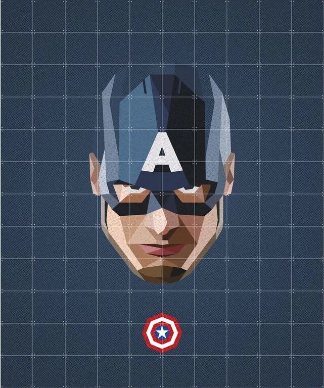 IXXI Skladaný obraz IXXI Icon Captain America M