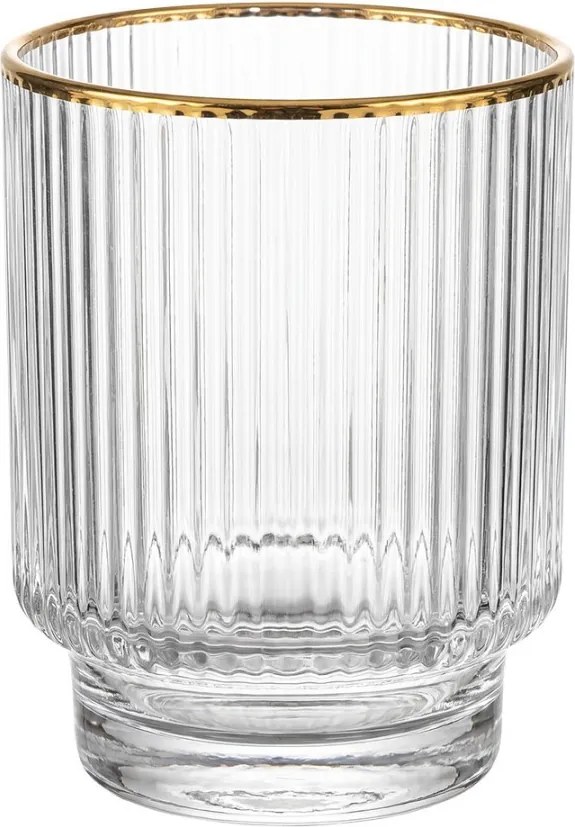 Elegantný pohár na vodu so zlatým okrajom - Ø 8*10 cm / 320 ml
