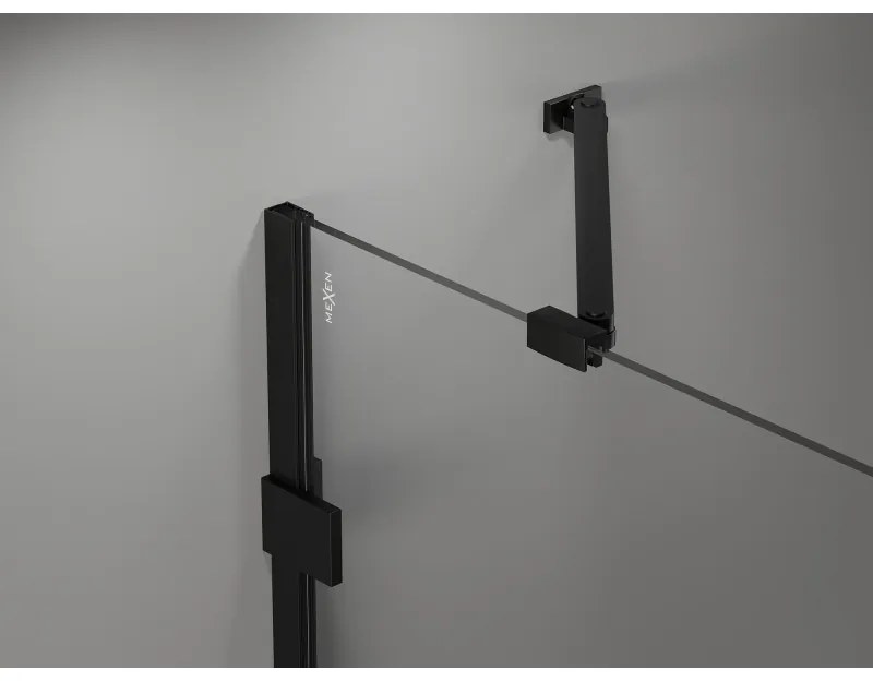 Mexen Lunar Duo výklopný sprchový kút 100 x 90 cm, 8mm číre sklo, čierny profil, 834-100L-090P-70-00