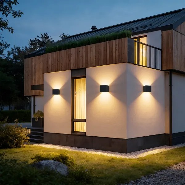 Brilagi - LED vonkajšie nástenné svietidlo DONNANI LED/5W/230V 10 cm čierne IP44