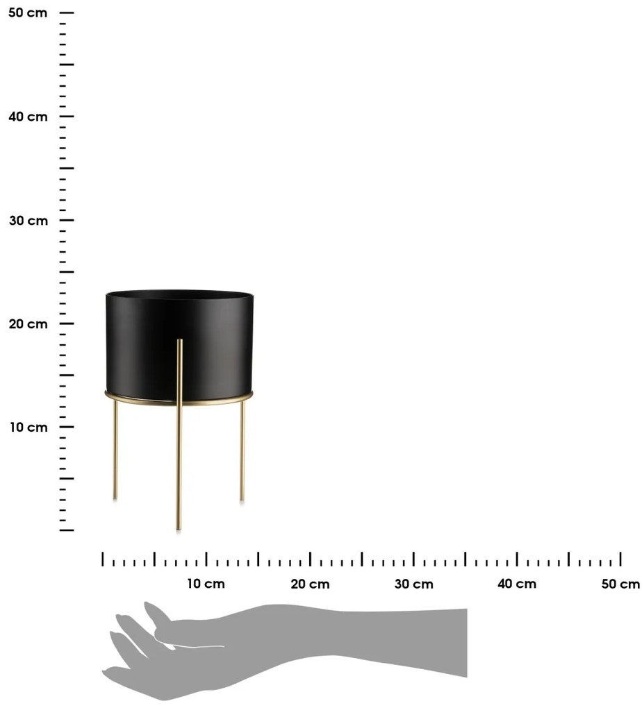 Kvetináč na stojane LOFT II 22 cm čierny