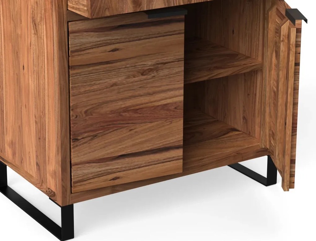 furniture-nabytek.cz - Masivní komoda Sydney z akácie, lakovaná, hnědá