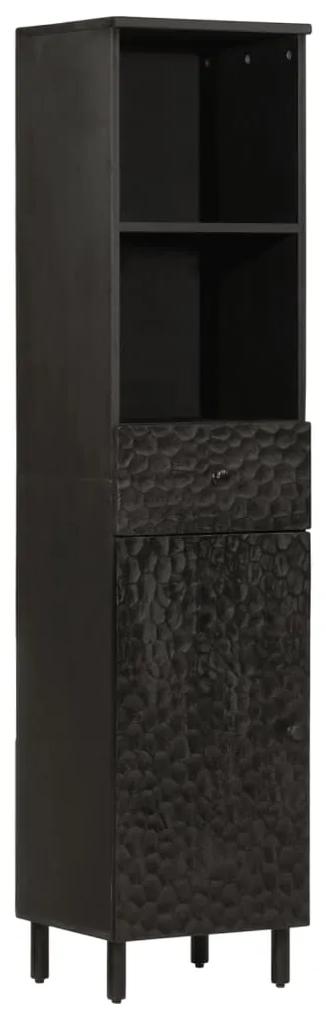 Kúpeľňová skrinka, čierna 38x33x160 cm, mangový masív 356841