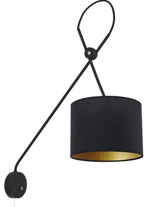 NOWODVORSKI Nástenná lampa s vypínačom VIPER, čierno-zlatá