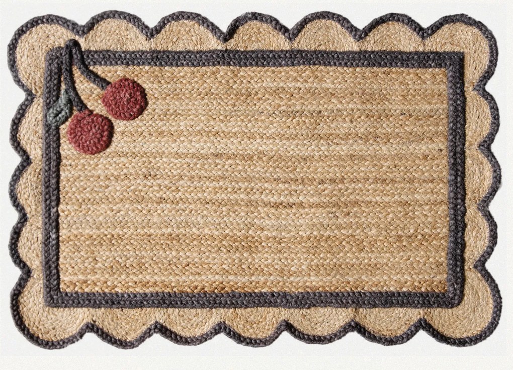 Ručne viazaná rohožka Berry SM-16 Natural Black, 50x80, béžová, chodba / predsieň, Diamond Carpets India