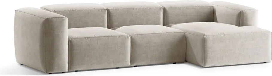 Béžová rohová pohovka (pravý roh/s leňoškou) Bergamo – Cosmopolitan Design