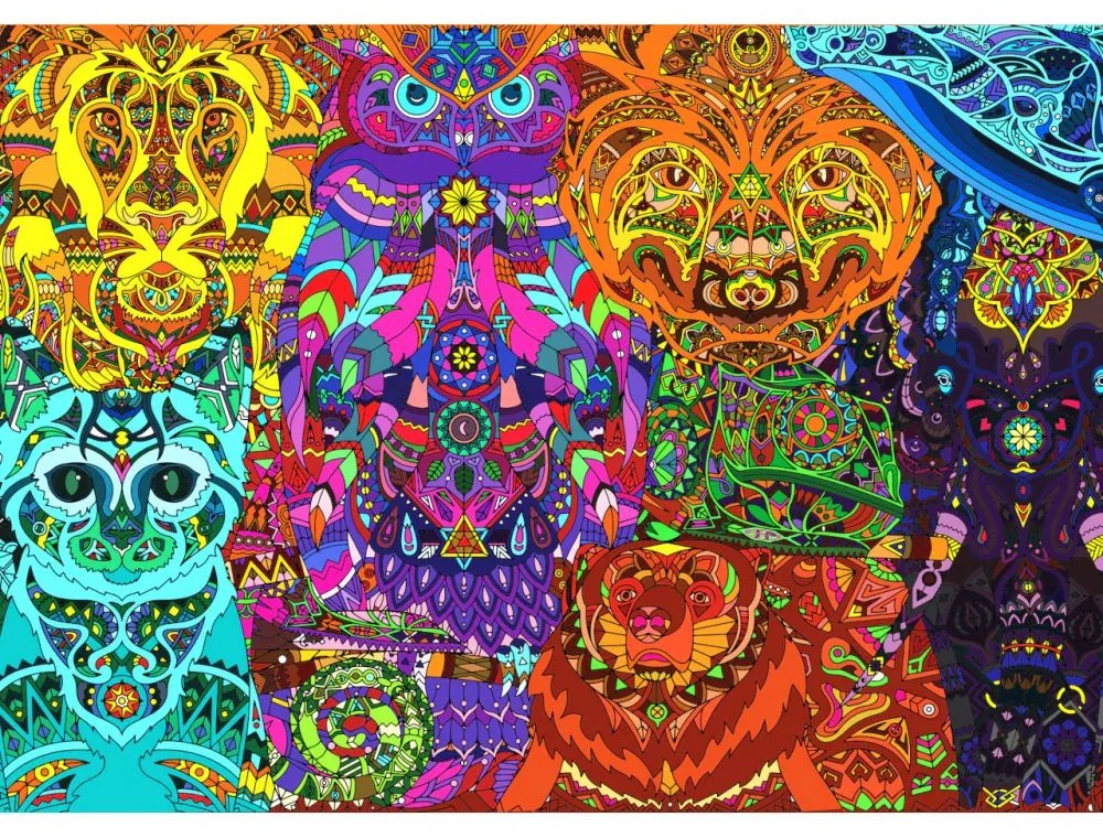 Brain Tree Puzzle Kmeňové zvieratá 500 dielikov