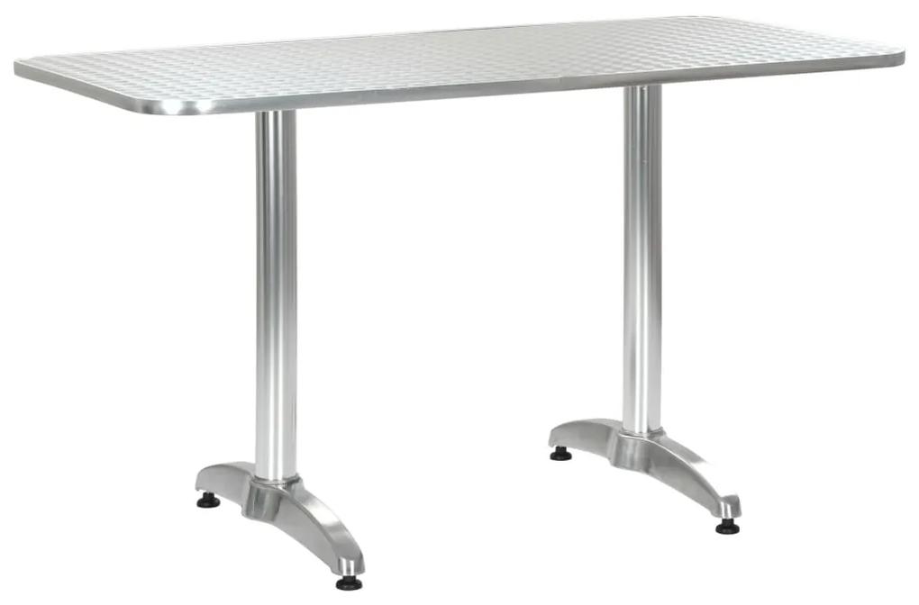Záhradný stôl, strieborný 120x60x70 cm, hliník 48717