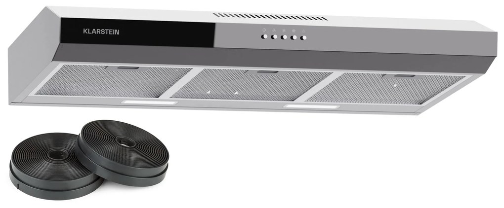 Klarstein Contempo 90, digestor, 90 cm, podskrinkový, 200 m³/h, LED, akryl, nehrdzavejúca oceľ