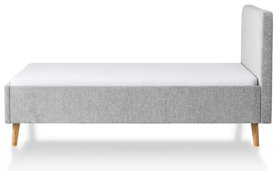 Svetlosivá čalúnená dvojlôžková posteľ bez roštu 140x200 cm Smart – Meise Möbel