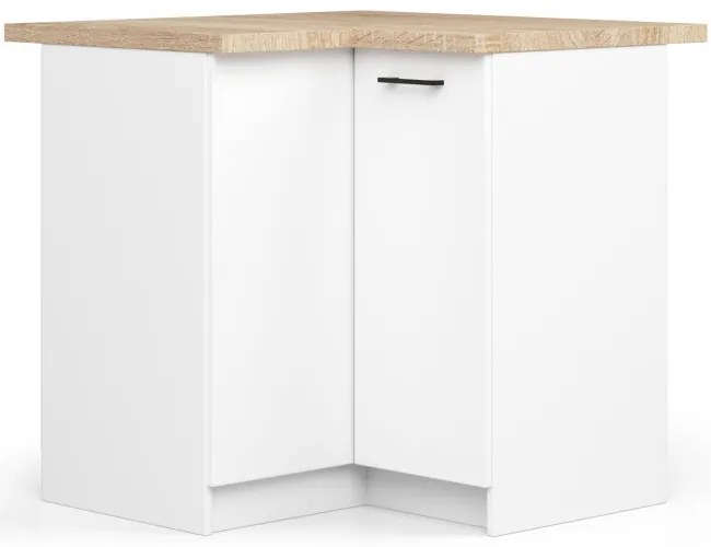 Spodná rohová kuchynská skrinka s doskou OLIWIA S90/90 biela