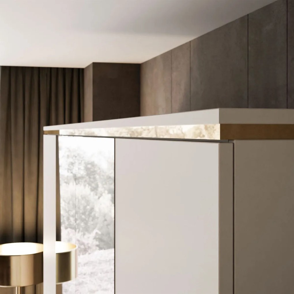 ŠATNÍKOVÁ SKRIŇA NESSIE KAŠMÍR 4D PUSH + ZRKADLÁ