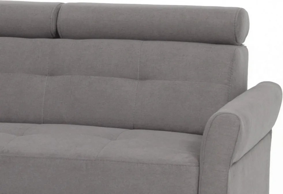 Rohová sedacia súprava Harris, ocelovo šedá látka, ľavý roh