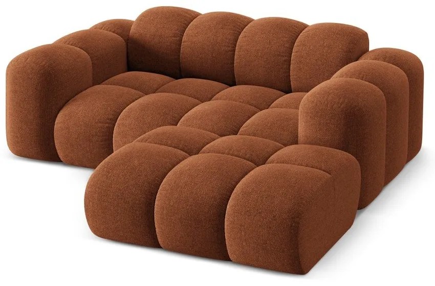 Terakotová ženilková rohová pohovka (pravý roh/s leňoškou) Treno – Cosmopolitan Design