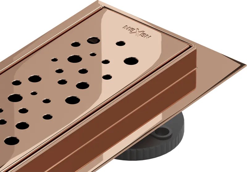 Mexen Flat 360° M12 sprchový žľab 60 cm, ružové zlato, 1621060-40