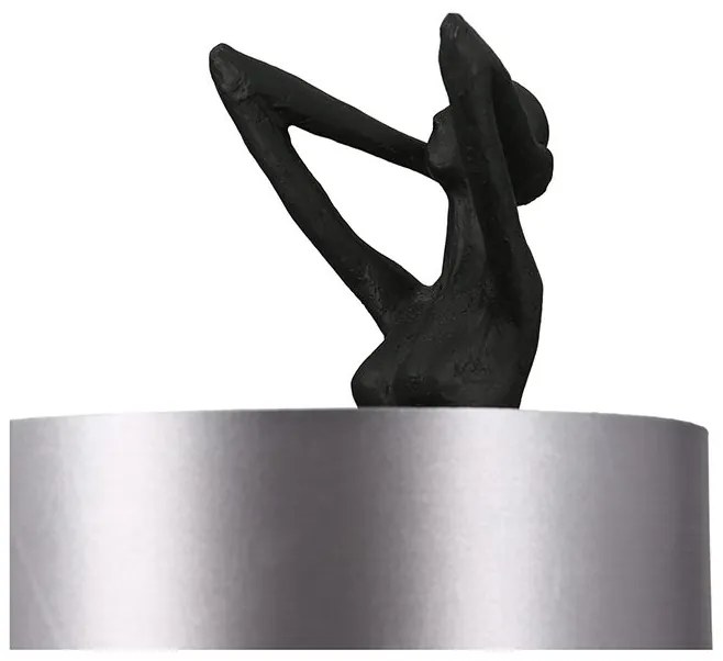 Čierno strieborná design lampa LADY