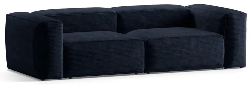 Tmavomodrá menčestrová pohovka 264 cm Bergamo – Cosmopolitan Design
