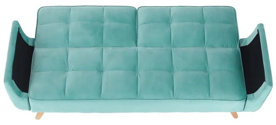 Pohovka rozkladacia, neo mint látka Velvet/dub, FILEMA