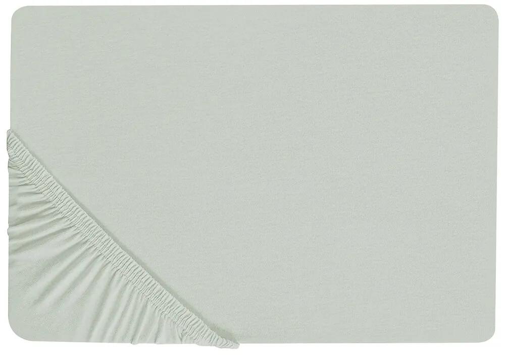 Bavlnená posteľná plachta 200 x 200 cm svetlozelená JANBU Beliani