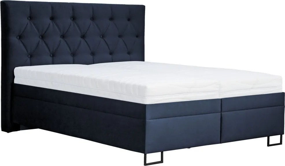 Posteľ Amy 180x200 cm, tmavo modrá látka