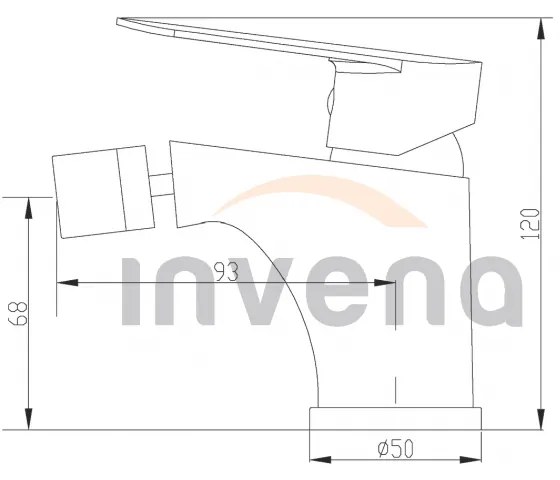 Invena Esla, bidetová batéria, chrómová, INV-BB-94-001-L