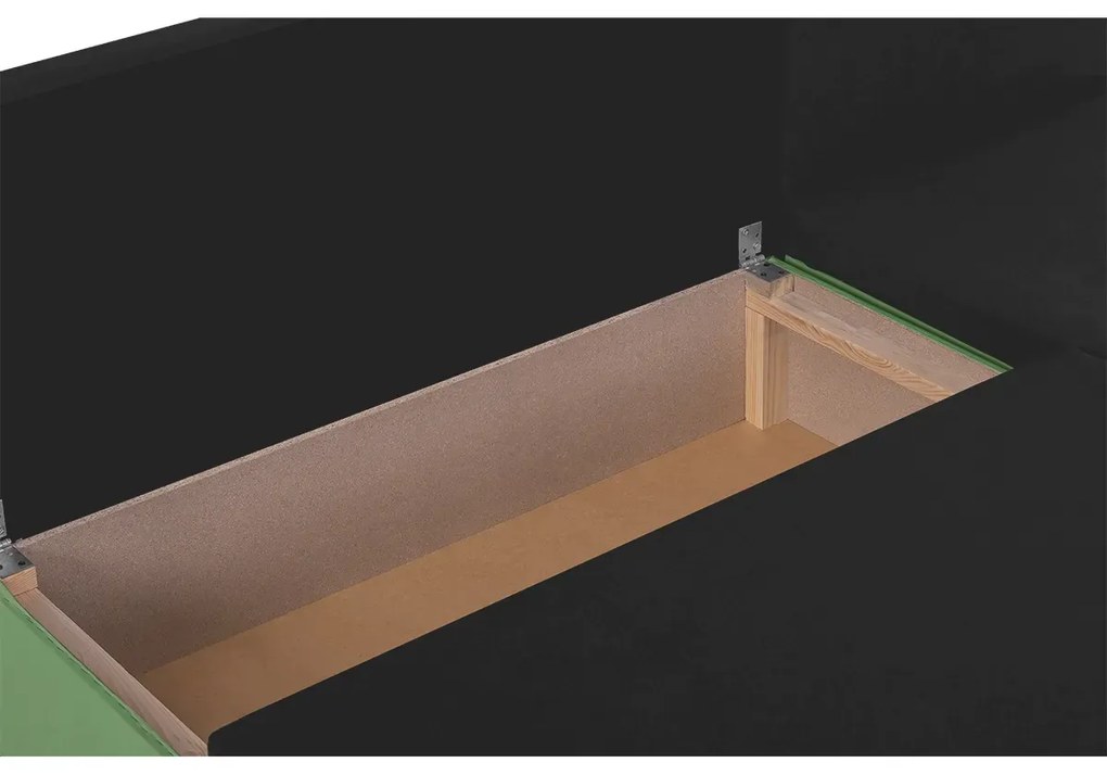 Rozkládací rohová sedací souprava ROLO Černá/Zelená