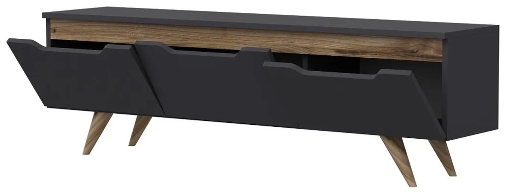 TV skrinka PRAG 150 cm antracitová/dub