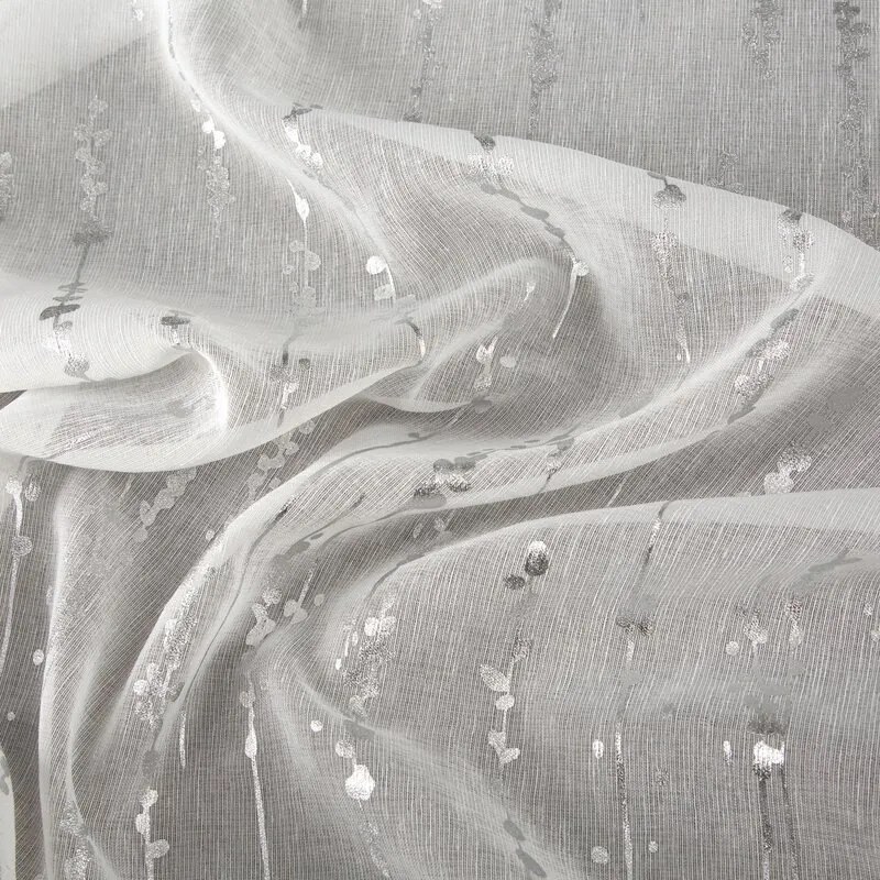 Dekorstudio Hotová záclona so striebornou potlačou LINZI