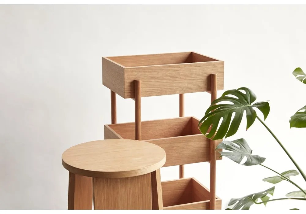 Konzolový stolík z dubového dreva v prírodnej farbe 34x43 cm Stack – Hübsch