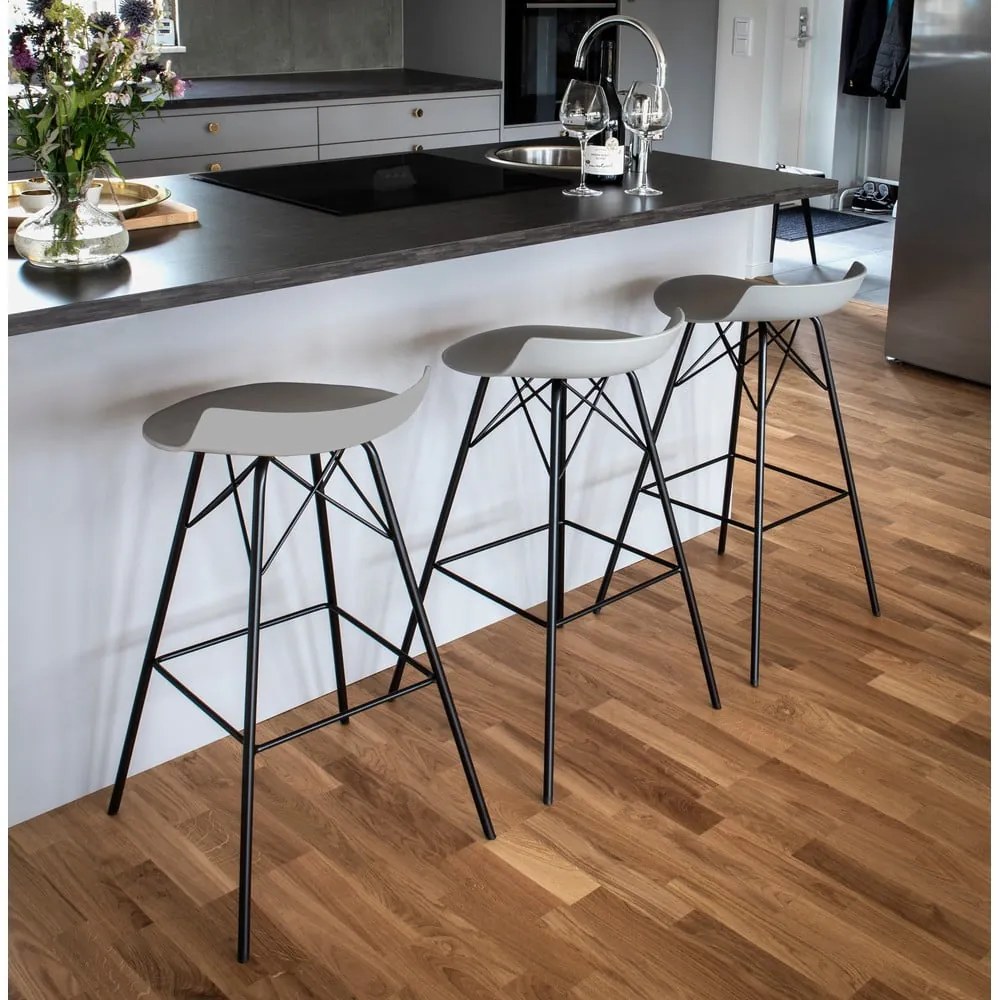 Sivé barové stoličky v súprave 2 ks (výška sedadla 71 cm) Tori – Tenzo