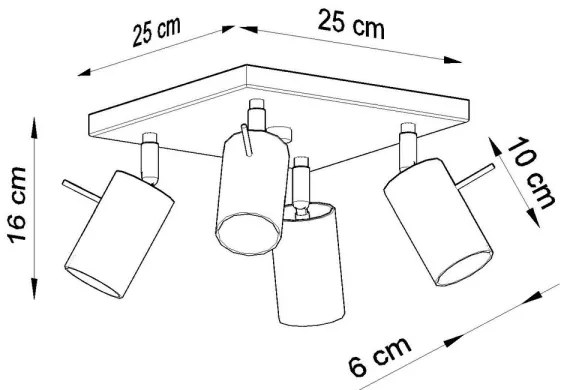 Sollux SL.0452 - Stropné bodové svietidlo RING 4xGU10/10W/230V