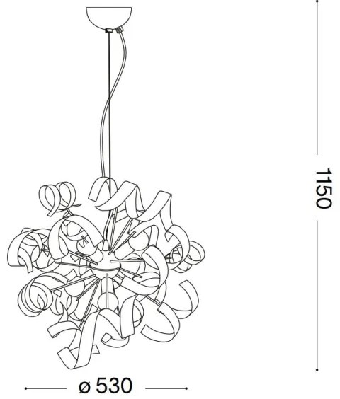 Ideal Lux - Luster na lanku VORTEX 6xE14/40W/230V pr. 53 cm strieborná/patina