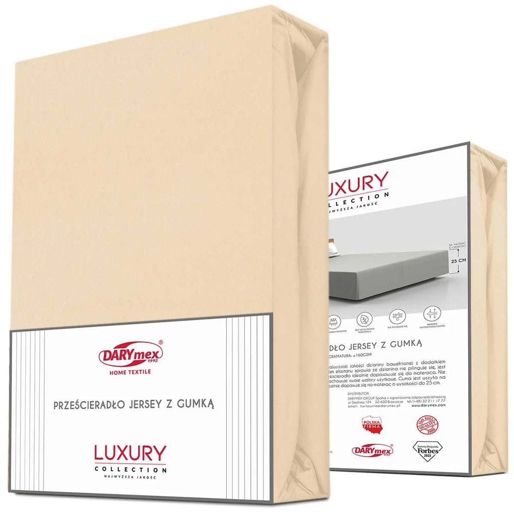 JERSEY PRESTIERADLO 90X200 CM, VÝŠKA 30 CM BÉŽOVÉ