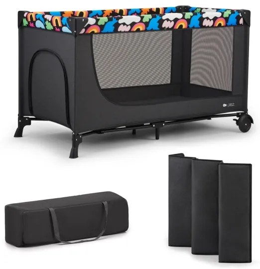KINDERKRAFT - Cestovná postieľka JOY 2 Happy shapes