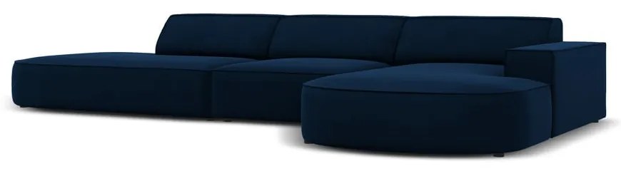 Modrá zamatová rohová pohovka (pravý roh) Jodie - Micadoni Home
