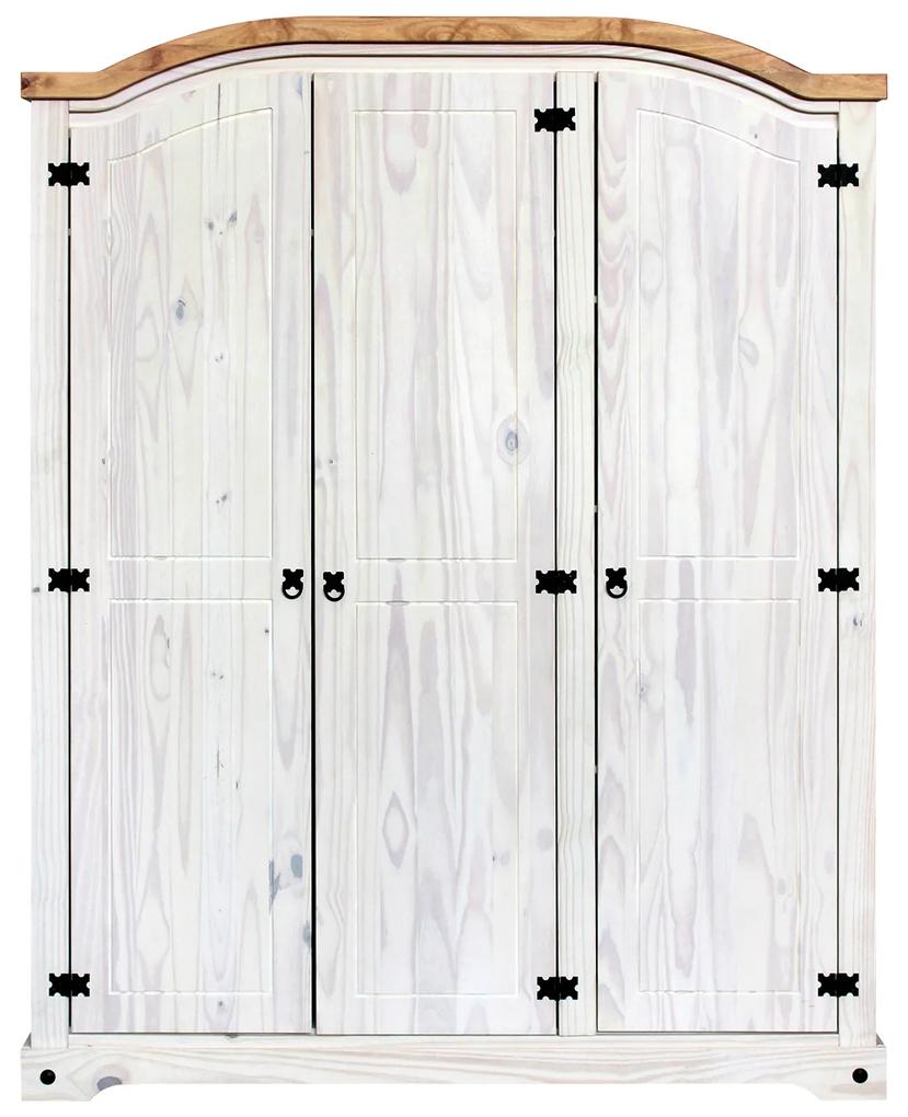 IDEA Skriňa 3-dverová CORONA biely vosk