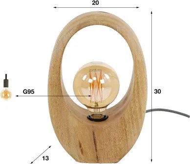 Stolová lampa 73-21 Arch 1L Drevo Mango - Komfort-nábytok