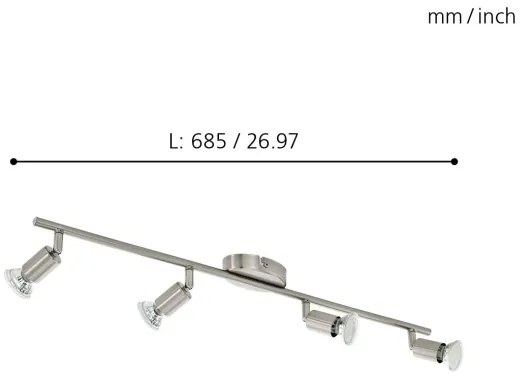 Eglo 92598 - LED bodové svietidlo BUZZ 4xGU10-LED/2,8W/230V