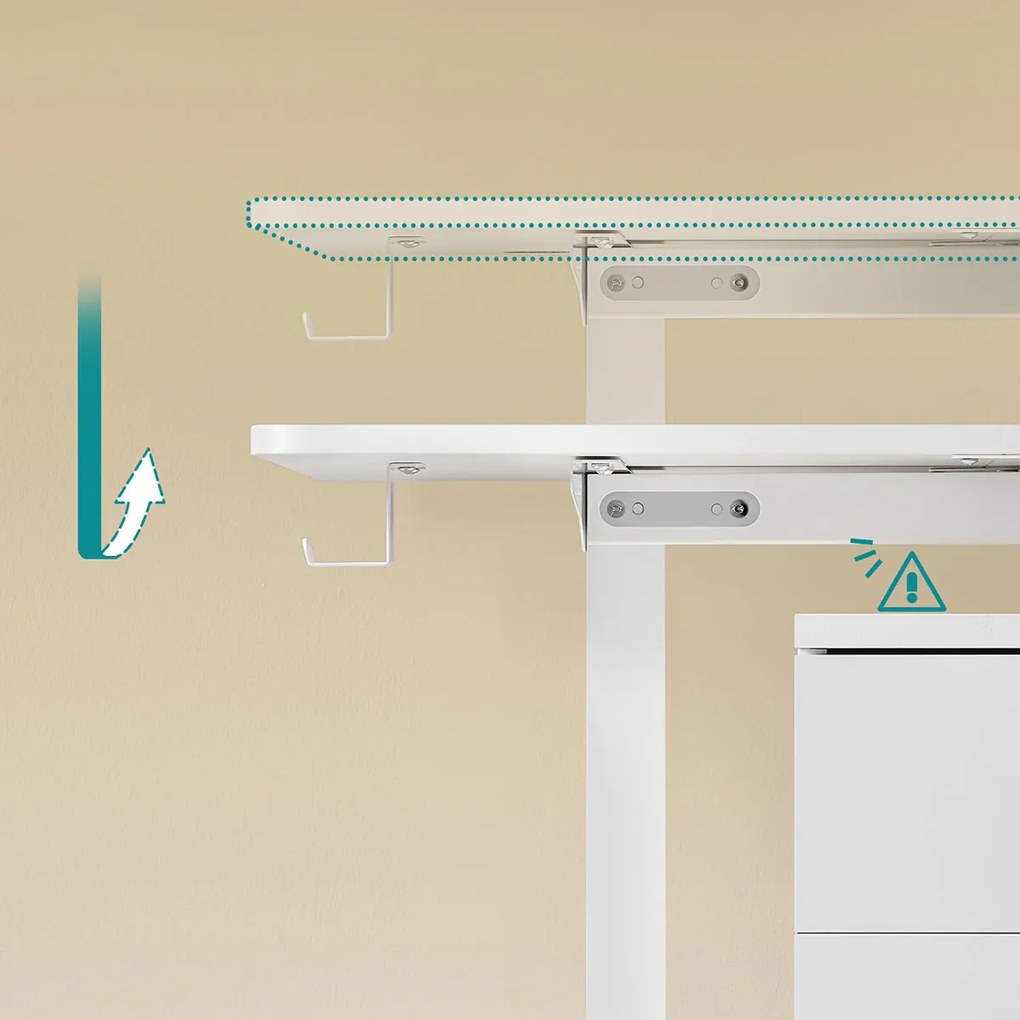 Elektricky nastavitelný psací stůl Vasagle Foral 140 cm bílý