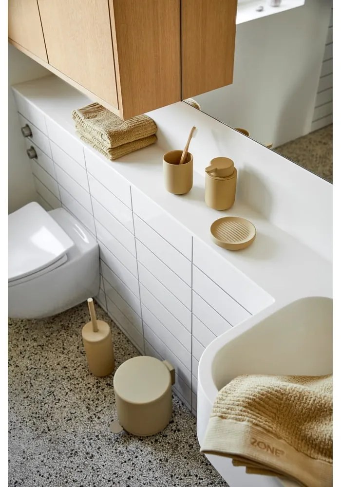 Béžová porcelánová nádoba na mydlo Zone Ume