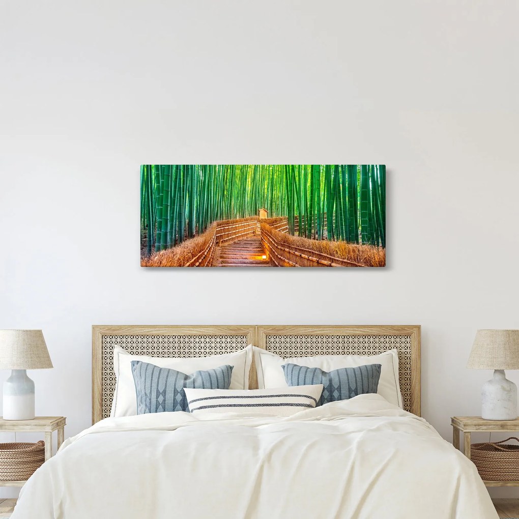 Obraz - Japonský bambusový les (120x50 cm)