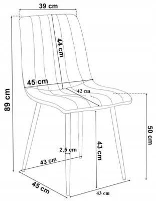 Sammer Velúrová jedálenská stolička v sivej farbe LR2023 Aksamit svetlo siva