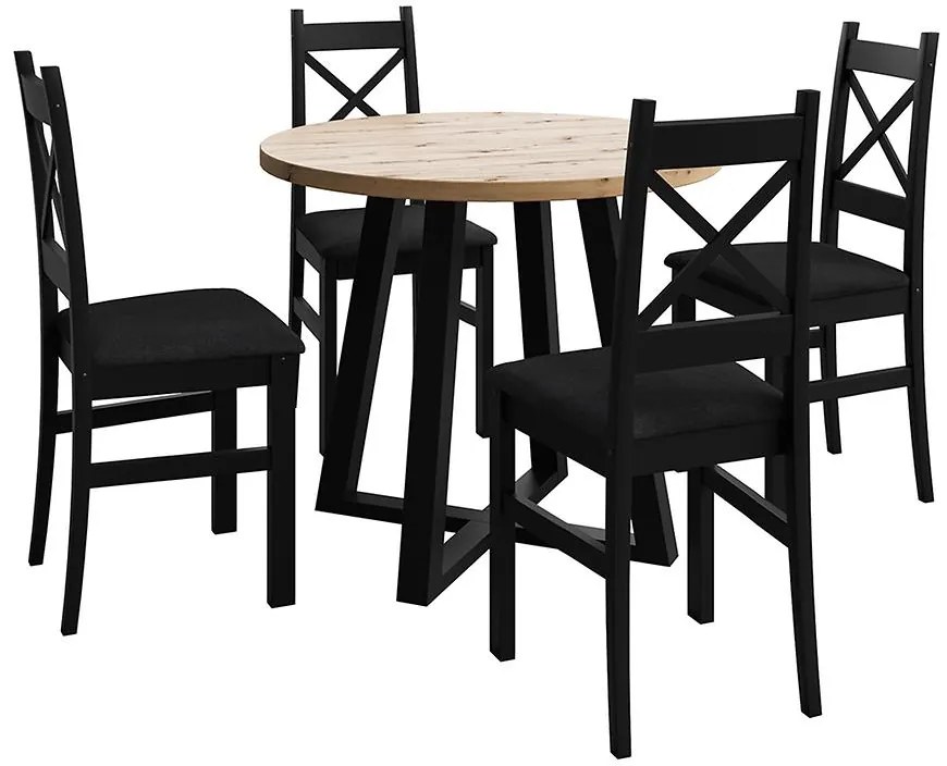 Jedálenská zostava Jasal  artisan/čierna