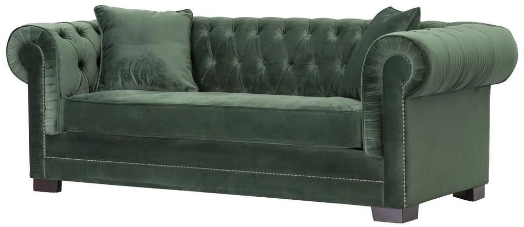 Pohovka Chesterfield Classic Velvet Deep Forest pre 3 osoby
