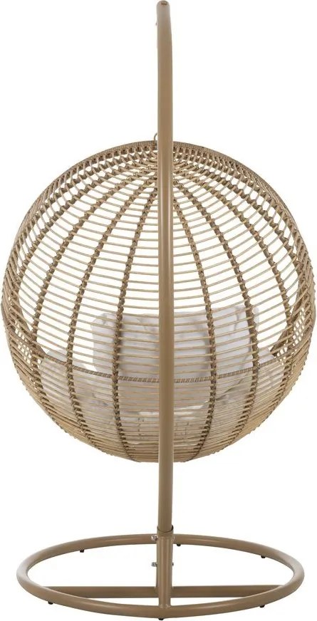 Závesné béžové záhradné ratanové kreslo Lounge Beige -119*110*193 cm