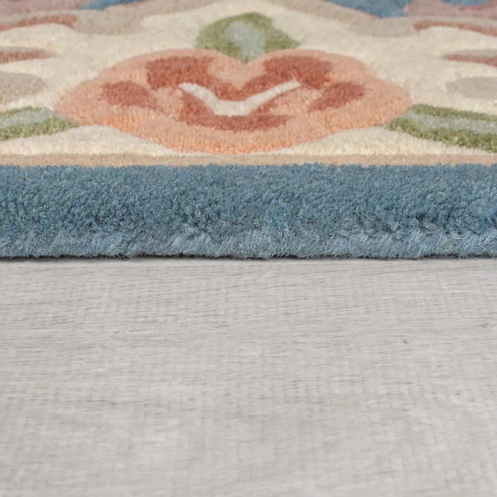Modrý koberec z vlny Flair Rugs Aubusson, 120 × 180 cm