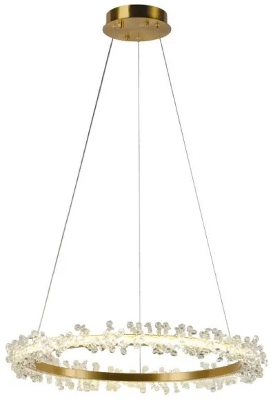 LED Stmievateľný luster na lanku LED/40W/230V 3000-6500K zlatá + diaľkové ovládanie